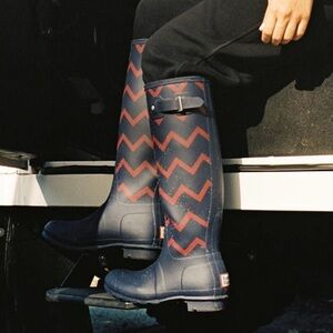 LIMITED EDITION Hunter Original Rowing Blazer Women's Rain Zigzag Boots